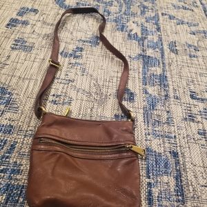 Fossil Brown Leather Mini Crossbody